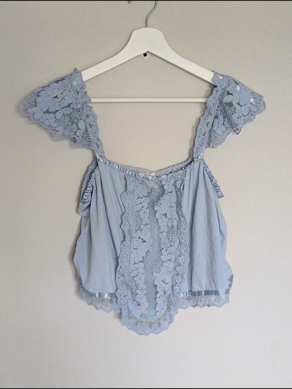 Anthropologie Tiny Daphne Lace Tank Top Blue Women's Size Medium